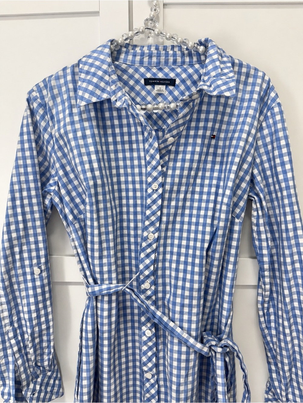 Tommy Hilfiger Blue Gingham Shirt Dress – Size 6